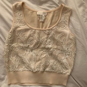 Escada sleeveless shirt camisole wool silk lace 34